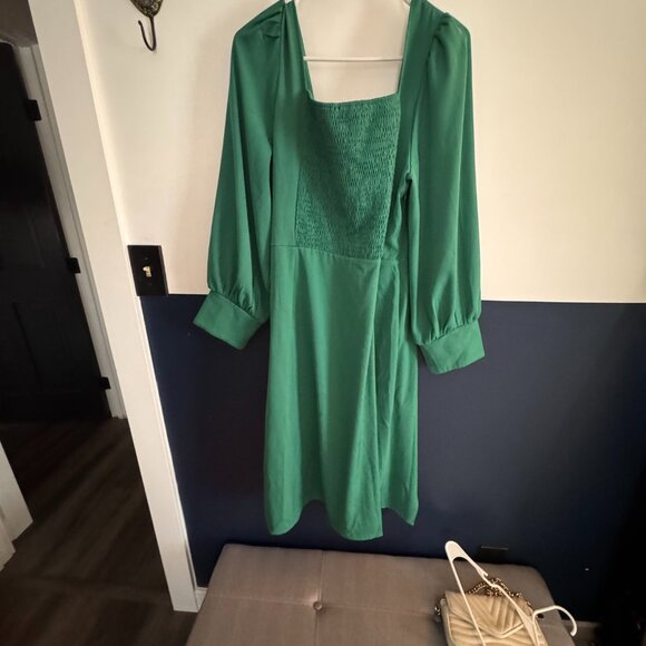 Green Winter Formal Dress - Picture 3 of 4